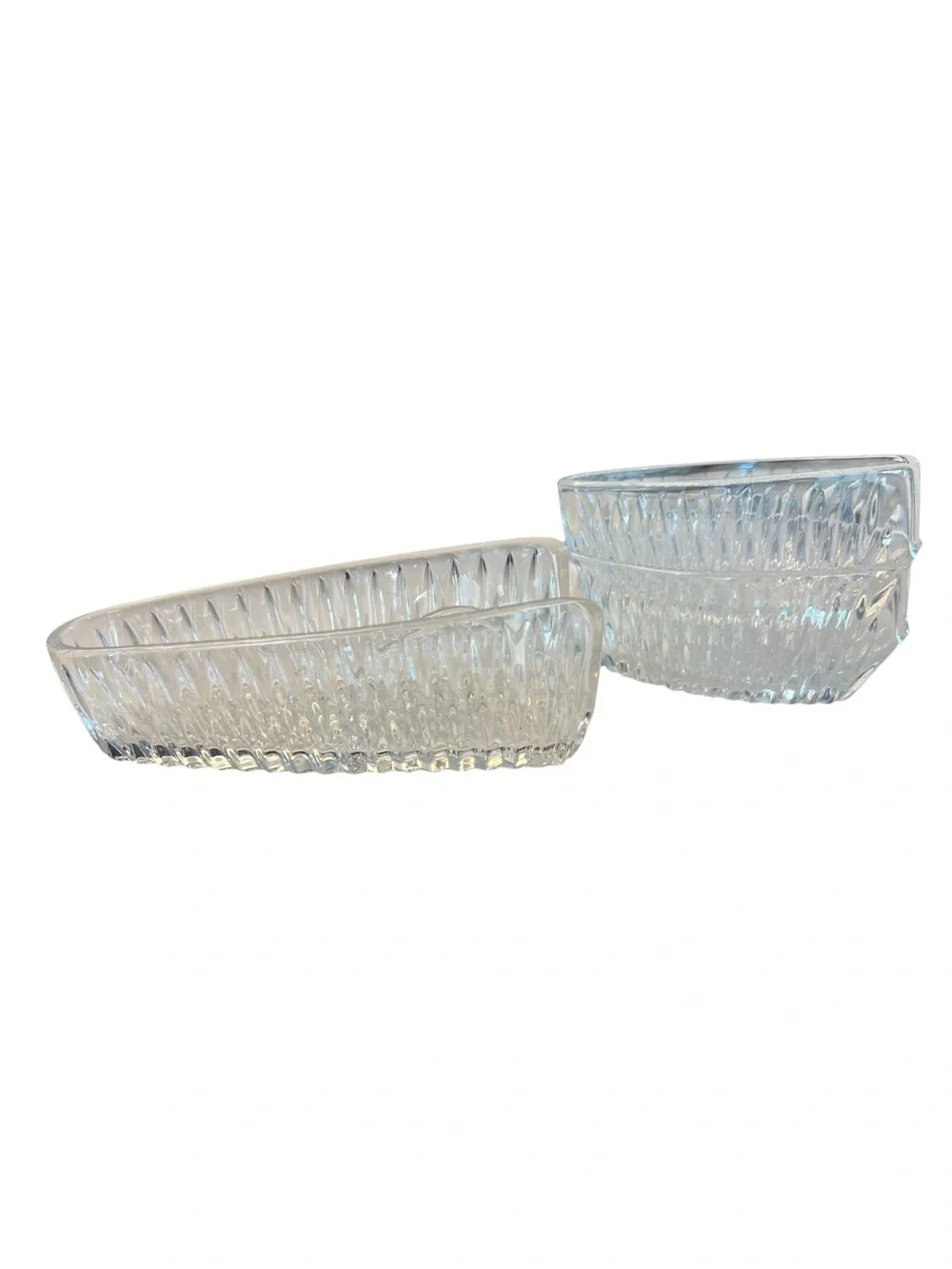 Vintage Princess House Highlights Crystal Utensil Rests Set of 3 Lead Crystal